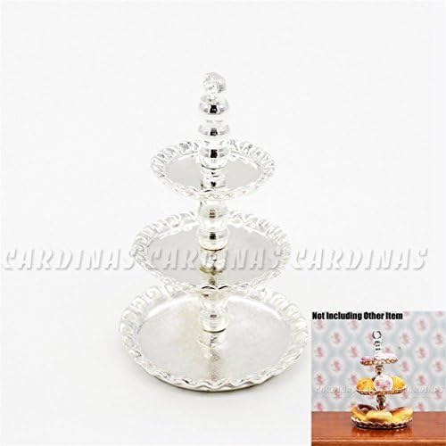 Odoria 1:12 3-layer cake bakery stand empty tray silver metal food dish miniature dollhouse [parallel import goods]