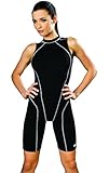 GWINNER Women's Daniela Chlorine Resistant One Piece Unitard Pro Athletic Swimsuit - 3XL - black