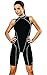 GWINNER Women's Daniela Chlorine Resistant One Piece Unitard Pro Athletic Swimsuit - 3XL - black