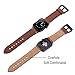 for 42mm Apple Watch Band, Genuine Leather iWatch Strap with Black Metal Clasp Buckle for Apple Watch Series 3 Series 2 Series 1 Sport Edition (42mm Dark Brown)