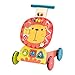 Labebe Wooden Push and Pull Toy, Activity Baby Walker, Toddler Learning Cart - Yellow Lion