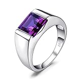 Jewelrypalace Men's 3.4ct Square Created Alexandrite Sapphire 925 Sterling Silver Ring Size 8