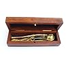 Nautical-Solid-Brass-Copper-Boatswain-Bosun-5-Whistle-Chain-with-Rosewood-Box