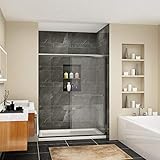 SUNNY SHOWER B020, Frameless Bypass Sliding Shower Doors, 56
