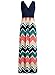 Zattcas Womens Contrast Sleeveless Empire Chevron Striped Maxi Long Dress (Large, Water Melon)