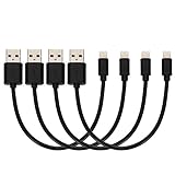 InkoTimes Short Lightning Cable 8 Inch for Apple Device [4 Pack] (Black)