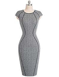 Homeyee B458 - Vestido de iglesia para mujer, cuello redondo