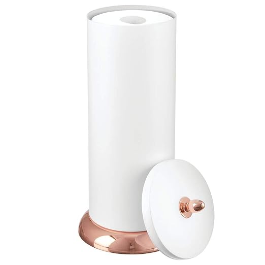 mDesign Plastic Free Standing Toilet Paper Holder Canister