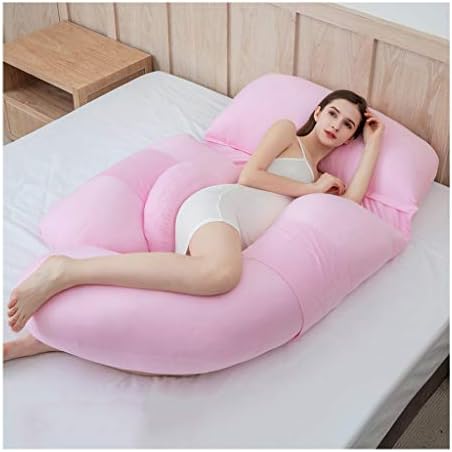 pillow THBEIBEI Cotton Fiber Breastfeeding Maternity Four Seasons Available Multifunction U-Shape Support Cushion Removable Cleaning 185 * 84 cm (color : PINK)