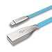 iPhone Cable , IMKEY Apple MFi Certified 6.5 Feet Tangle-Free Zinc-Alloy Lightning to USB Cable for iPhone 7 / 6S / 6 Plus, iPhone SE, iPhone 5S 5C 5, iPad, iPod - (Blue)