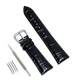 Vetoo 22mm / 20mm Leather Watch Band, Genuine Cowhide Replacement Watch Strap for Men and Women (Black/Brown) ...