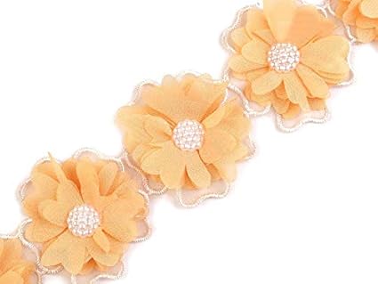 Amazon 1m6サーモン花のトリムビーズと幅58mm衣組み紐を編んで リhaberdashery 文房具 オフィス用品 ホーム キッチン