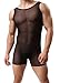 Winday Men's One Piece Stretch Mesh Lingerie Bodywear Suit Underwear Tights Leotard 1-pack Black1 XL/US L