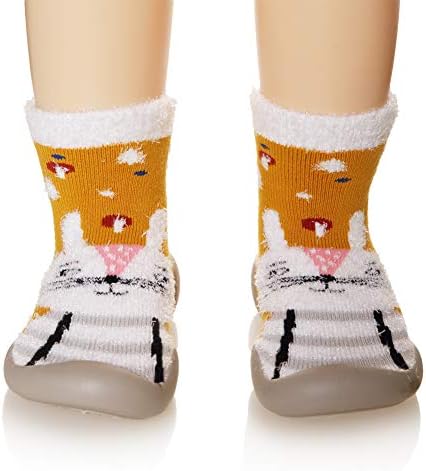 Baby Boys Girls Toddlers Moccasins Fuzzy Slipper Non-Skid Indoor Floor Christmas Animals Childrens Winter Warm Shoe Socks