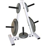 CAP Barbell 300lb Weight Capacity 1-Inch Standar Plate Tree Rack in Black/White