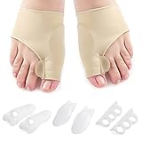 Gel Pad Bunion Corrector Sleeves Kits Toe Separators Spacers Straighteners Bunion Relief Protector for Bunion Surgery Treatment, 4 Pairs