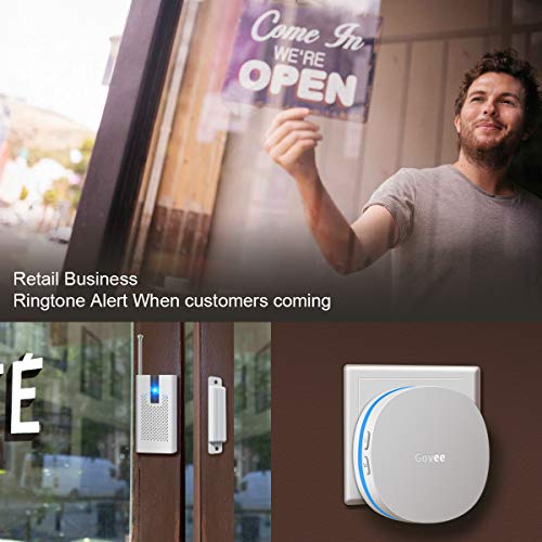 Wireless Door Open Chime, Govee Door Sensor Chime with LED Indicators(400FT Operating Range, 36 Chime Tunes, 5 Volume Levels), Home Security System Open Sensor Alarm for Door/Window/Drawer/Safe Box - Thumbnail 4