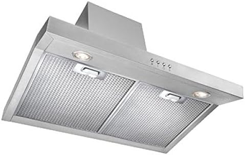 Ancona Rectangle Front Dip Stainless Steel 600 CFM Wall Mount Range Hood, 30-Inch