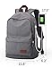 Upoalker Canvas Backpack with USB Charging Port for School Bookbag Travel Rucksack for Fits up to 15.6 inch Laptop Bag (Gray(USB port))