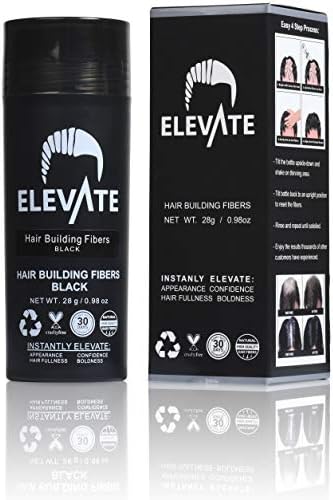 ELEVATE Hair Fibers 100% Natural Keratin Hair Fibers Instantly Thickens Thinning or Balding Hair for Men and Women - Natural Hair Loss Concealer 28g 0.98oz