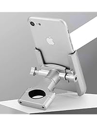 Soporte ajustable para teléfono móvil de motocicleta para iPhone XS Max XR X 8 7 6 Plus Samsung Galaxy S9 S8 S7 S6 GPS, capacidad para dispositivos de 2.362 in a 3.543 in (plata)