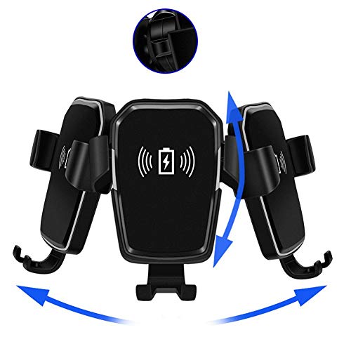 VOVI Wireless Charger Holder for 2-in-1 Car 360° Rotation Vehicle Charger Gravity Sensor Snap-Type Outlet Universal iPhone Samsung Wireless Fast Charger