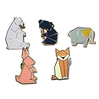 Liveinu Fashion Geometric Cartoon Animals Enamel Brooches Pins Set Cute Brooches Pins for Clothes Bags Brooches for Wedding Lapel Pins