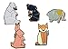 Liveinu Fashion Geometric Cartoon Animals Enamel Brooches Pins Set Cute Brooches Pins for Clothes Bags Brooches for Wedding Lapel Pins