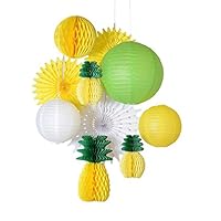 Paperjazz Summer Party Honeycomb Pineapple Ball Tropical Hawaiian Party Festival Paper Lantern Paper Fan Decoration