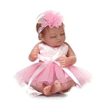 iCradle Realistische Reborn Baby Doll 10 Inch 26cm Lebensechtes Kleinkind Frühchen Silikon Neugeborene Puppen für Kinder Spie
