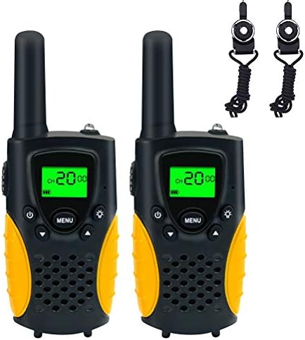 FAYOGOO Kids Walkie Talkies, 22-Channel FRS/GMRS Radio, 4-Mile Range Two Way Radios with Flashlight and LCD Screen, and Toys for 3-12 Year Old Boys and Girls, 2 Pack (Yellow+Black)