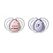 Tommee Tippee Every Day Pacifiers, Symmetrical Design, BPA-Free Silicone Binkies, 6-18m, 2-Count, Colors and Designs Vary