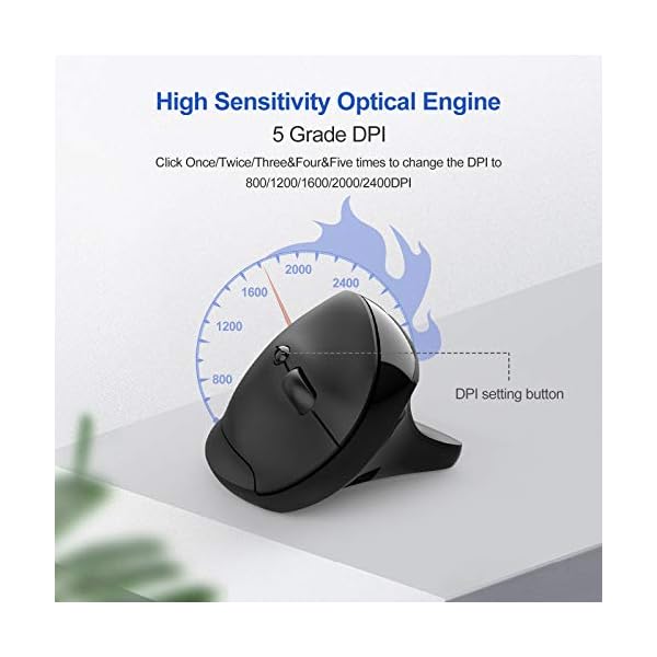 TECKNET-Ergonomic-Rechargeable-Mouse-24G-Wireless-Vertical-Mouse-with-5-Adjustable-DPI-8001200160020002400-for-Computer-Laptop-Black TECKNET Ergonomic Rechargeable Mouse, 2.4G Wireless Vertical Mouse with 5 Adjustable DPI (800/1200/1600/2000/2400) for…