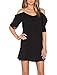 J&Design Women Chiffon Cut Out Cold Shoulder Spaghetti Strap Mini Dress Top