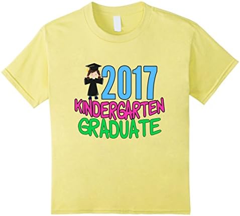 Kids 2017 Kindergarten Graduation Girl T-Shirt 6 Lemon