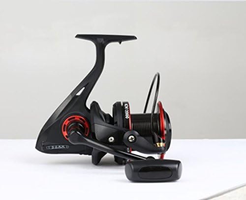 WKAIJCH Fishing Reel KCN Anchor Fish Round 13 Axes Spinning Wheel Beach Fishing Reel Sea Water Fishing Reel,Black-8000