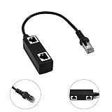 RJ45 Network Splitter Adapter Cable, ALife RJ45 1 Male to 2 Female Socket Port LAN Ethernet Network Splitter Y Adapter Cable Suitable for Super Category 5 Ethernet, Category 6 Ethernet