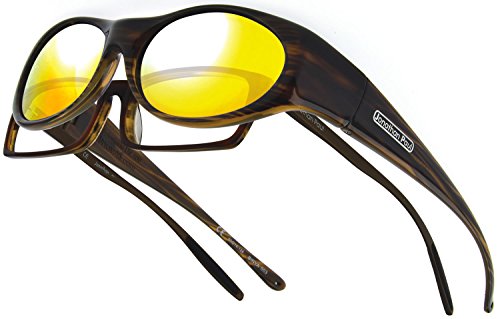 Binya JP Fitovers - Brown Feather - Gold Mirror Lens (BN003YM)