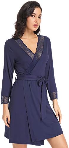 Ritera Women Kimono Robes Cotton Lightweight Sleepwear Lounge Robe Short Knit Bathrobe Soft Lady M-XL