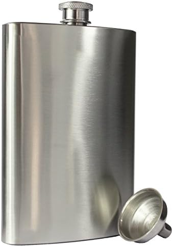8oz Primo 18/8#304 Stainless Steel Premium/Heavy Duty Hip Liquor Flasks - Includes Funnel and Gift Box