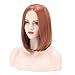 Imiss Hair Glueless Ginger Lace Front Wigs Short Bob 14Inch Orange Middle Part Synthetic Red Copper Wig Heat Resistant Fiber for Women Girlsthumb 1