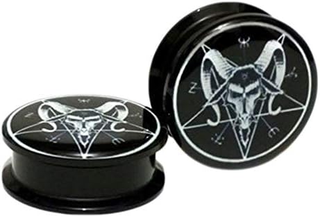 bismarckber Pentagram Pattern Flesh Tunnels Ear Plugs Stretchers Expanders Men Women Piercing Jewelry