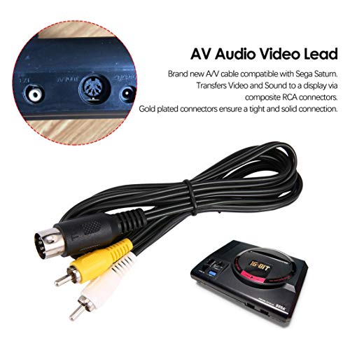 Sega Mega Drive MD 1 Master System 1 RCA Phono AV Audio Video Lead A/V Cable TV AV Audio line AV LINE