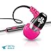 JLab Audio NEON Metal in-Ear Earbuds with Universal Mic for iPhone & Android, Guaranteed for Life - Black/Pink
