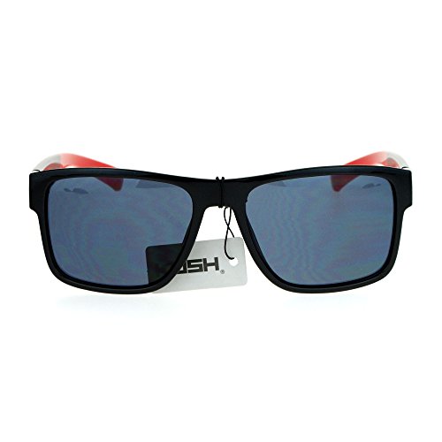 KUSH Sunglasses Unisex Classic Square Plastic Frame UV 400 Black Red