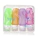 Kitdine Squeezable & Refillable Silicone Travel Bottles Containers - For Shampoo, Conditioner, Lotion, Toiletries - 4 Pack (3OZ, Pink + Orange + Green + Purple)