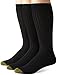 GOLDTOE Men's Classic Canterbury Crew Dress Socks, 3-Pairs, Black, X-Large