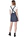 Allegra K Women's Dots Pattern Overall Dress L Dark Blue