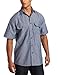 Key Industries Men's Short Sleeve Button Down Wrinkle Resist Shirt Big, Blue Chambray, X-Large/Tall