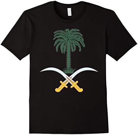 Mens Saudi Arabia Coat Of Arms T Shirt National Emblem tee XL Black
